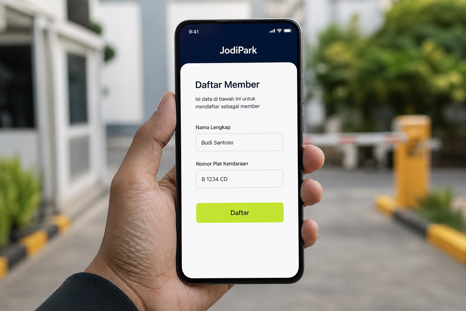 Pendaftaran membership dari aplikasi di HP